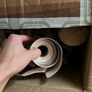 Soane scrolling fern chestnut - single remnant roll majority of full roll